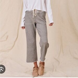 Sundry Gray Cropped Ankle Pants with Drawstring Waist distressed hem 0 Xs